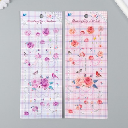 Plot sticker "Rose and beads" mix 26.4x10.4 cm
