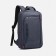 A backpack, a lightning department, an outer pocket, an attach to a suitcase, the color is blue