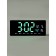 Electronic wall clock, thermometer calendar, 36.2 x 15.5 cm, green numbers 10 x 4.5 cm 1076627