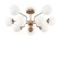 Suspended lamp Maytoni Mod221PL-10G, 10HE14, 40W, 90.7x90.7 cm, brass color