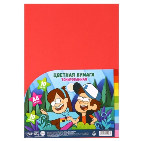 Tinted paper, A4, 10 sheets, 10 colors, non -stated, bilateral, in a package, 80 g/m², gravity farm-5