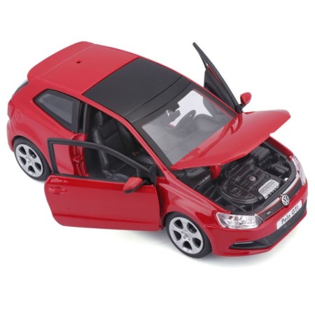 BBURAGO VW Polo GTI Mark 5, Die-Cast, 1:24, opening doors, red red-6