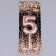 Candle in the Cake "European", number "5", 6 cm, pink gold