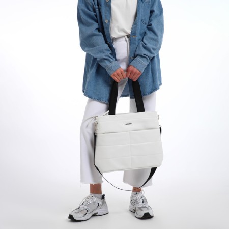 Female bag Textura, chover, large size, white color-7