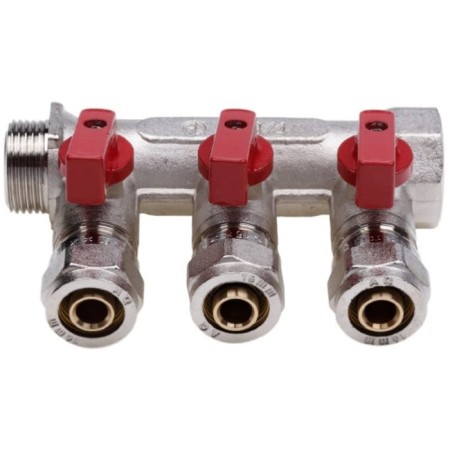Universal collector Aqualink, 3/4 "X3/4" x16 mm, internal/outer, 4 outputs, Euroconus-6