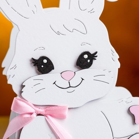 Kashpo wooden "Bunny with a bow", 13.5x7x19.5 cm, oak, white-3