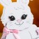 Kashpo wooden "Bunny with a bow", 13.5x7x19.5 cm, oak, white