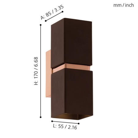 Bra Passa, 2x4W GU10, 3200K, 500LM, Copper color-3