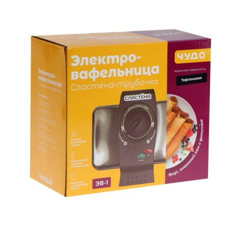 Electrrowfelnik "Slasten" EV-1, 1000 watts, thin waffles, Teflon coating, gray-3