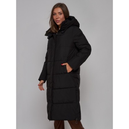 Coat insulated winter female, size 42, black color-8