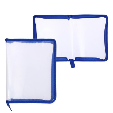 Lightning folder from 3 sides A5, 450MKM, transparent, with a blue cant