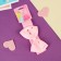 Hair bandage "chosen" falling star, 16x3 cm, pink