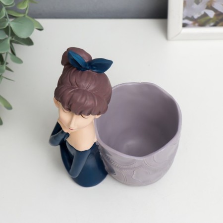 Souvenir Polystone stand "Girl with a tail - thoughtfulness" 16x8x12 cm-4