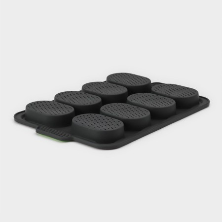 Silicone form for baking with perforation "buns", 34.5 × 23 × 2.5 cm, 8 cells (9.5 × 6.3 × 2.4 cm), color gray color-2