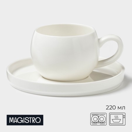 Tea couple Magistro OliveQueen, 220 ml, 15 × 15 cm, porcelain, white