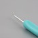 Knitting hook, with a plastic handle, d = 3 mm, 14 cm, blue color