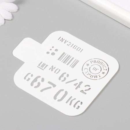 Plastic stencil "barcode" 9x9 cm-1