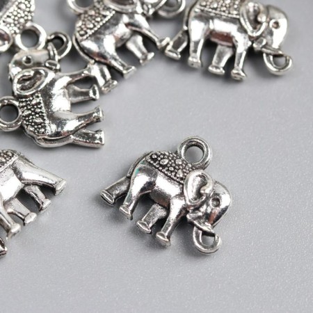 Decor metal for creativity "Indian elephant" silver (A16480) 1.3x1.2 cm