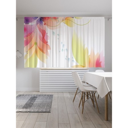 Photostes "Rainbow petals", Saten, size 145x180 cm, 2 pcs
