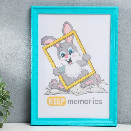 Photo frame plastic L-1 21x30 cm turquoise (plastic screen)