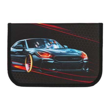 Penal 1 section 140 x 210 x 40 mm, folding pocket and cosmetic bag, fabric, calligrata topontent "Cool car"-2