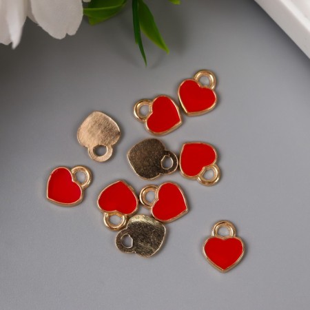 Decor for creativity Metal "Little Red Heart" enamel 0.9x1.1 cm-2