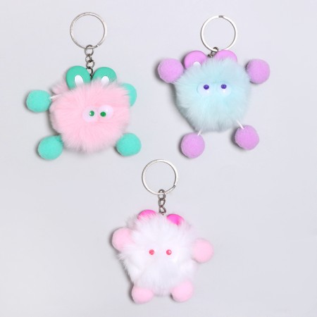 Soft toy "fluffy" on a key fob, 7 cm, color mix-3