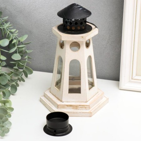 Summary of the tree on 1 candle "Lantern-Inga" white 22x13.8x12.8 cm-1