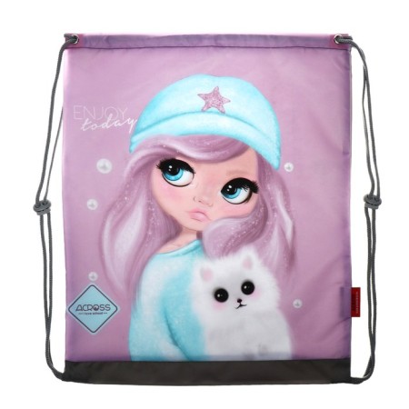 School backpack 37 x 28 x 13cm, ergonomic back, Across 557, + bag, pink-11