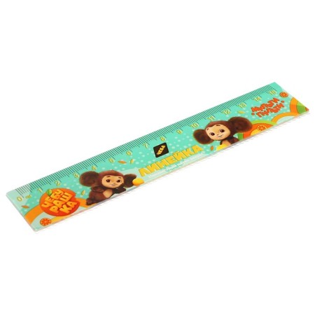Ruler 15 cm multi-bullets "Cheburashka", with print-1