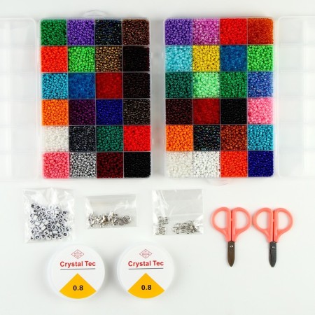 Set for creating jewelry, 48 colors, fishing line, accessories, charm-1