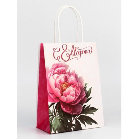 Package gift craft "From March 8!" 15 x 8 x 21 cm