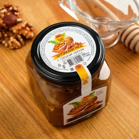 Honey Altai Natural Flower, with walnut, 330 g