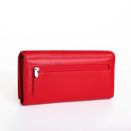 Women's wallet on magnet, red color-1
