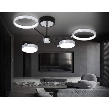 LED ceiling LED with Ambrella Light, Linetech, FL5151, 4200LUM, 3000-6400K, black color, chrome-1