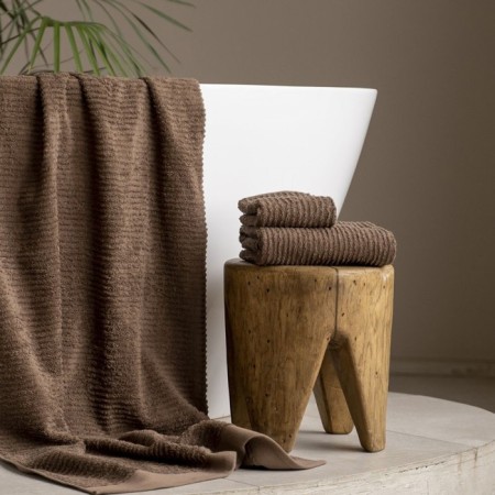 Terry towel Pasionaria "Line", 450 gr, size 30x50 cm, brown color