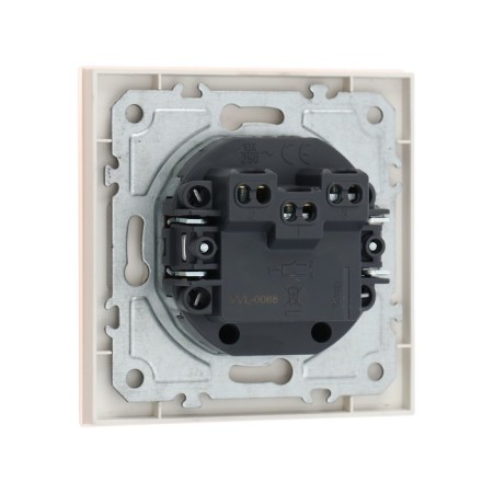 Tot Matte Glass switch, 10 a, 2 cl., Hidden, glass, beige-3