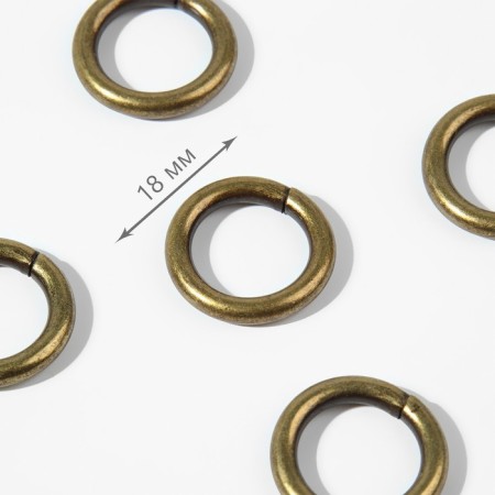 Rings for bags, d = 12/18 mm, thickness - 3 mm, 10 pcs, antique color