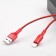 Hoco X26, Lightning - USB, 2 A, 1 m, data transfer, nylon braid, red