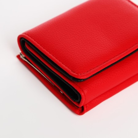 Women's wallet on the button, red color-2