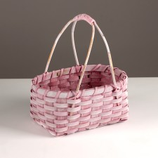Wicker basket, 24x10.5x34 cm, pink
