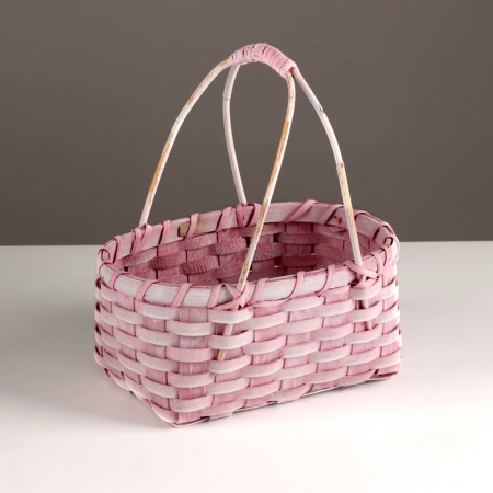 Wicker basket, 24x10.5x34 cm, pink
