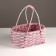 Wicker basket, 24x10.5x34 cm, pink