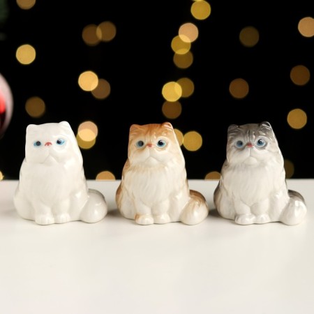 Souvenir "Sitting Persian Cat", 5.5x5x4.5 cm, porcelain color mix-4