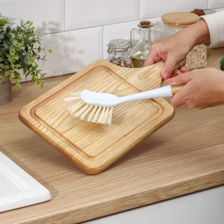 Brush for dishes Meli, 8 × 6.5 × 29 cm, bamboo handle, beige color-2