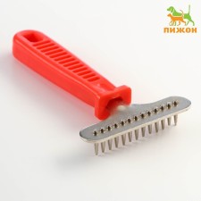 Comb-breeze with cone-shaped teeth, 8 x 15.5 cm, red