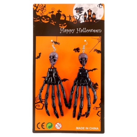 Carnival earrings "Skeleton", Mix colors