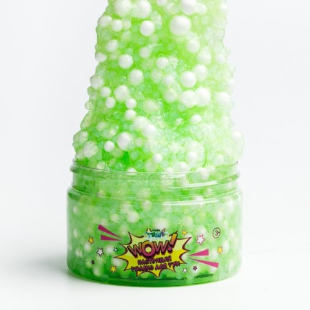 Slime "Glass", WoW with balls, green, 150 g