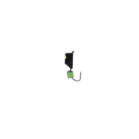 Mormyshka column black, lime eyes + chameleon cube, weight 1.4 g-1
