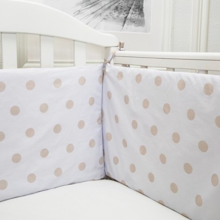Board into the crib "peas", size 120x35 cm - 2 pcs, 60x35 cm - 2pcs, beige color-3